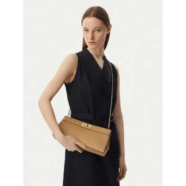 Tommy Hilfiger Torbica Tommy Hilfiger Th Modern Clutch AW0AW18727 Svijetlo smeđa