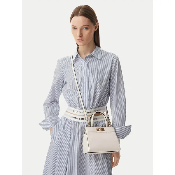 Tommy Hilfiger Torbica Tommy Hilfiger Th Modern Mini Satchel AW0AW18726 Krem