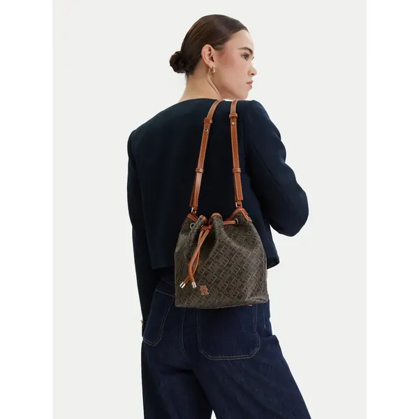 Tommy Hilfiger Torbica Tommy Hilfiger Th Monoplay Bucket Le AW0AW18847 Crna