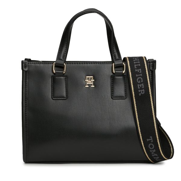Tommy Hilfiger Torbica Tommy Hilfiger Th Monotype Mini Tote AW0AW15977 Black BDS