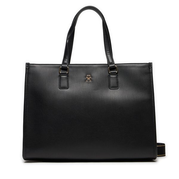 Tommy Hilfiger Torbica Tommy Hilfiger Th Monotype Tote AW0AW15978 Black BDS