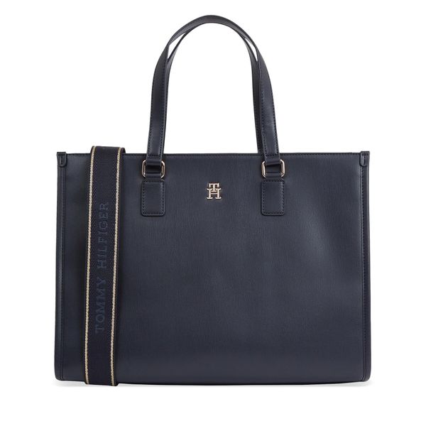 Tommy Hilfiger Torbica Tommy Hilfiger Th Monotype Tote AW0AW15978 Space Blue DW6