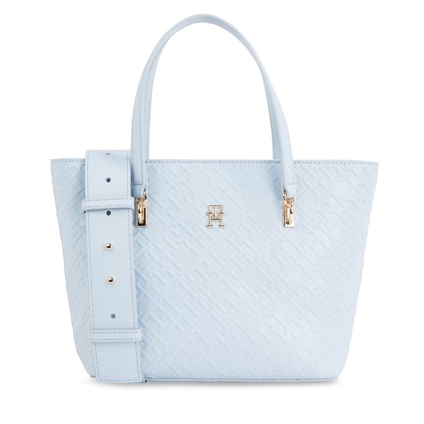 Tommy Hilfiger Torbica Tommy Hilfiger Th Refined Mini Tote Mono AW0AW16002 Breezy Blue C1O