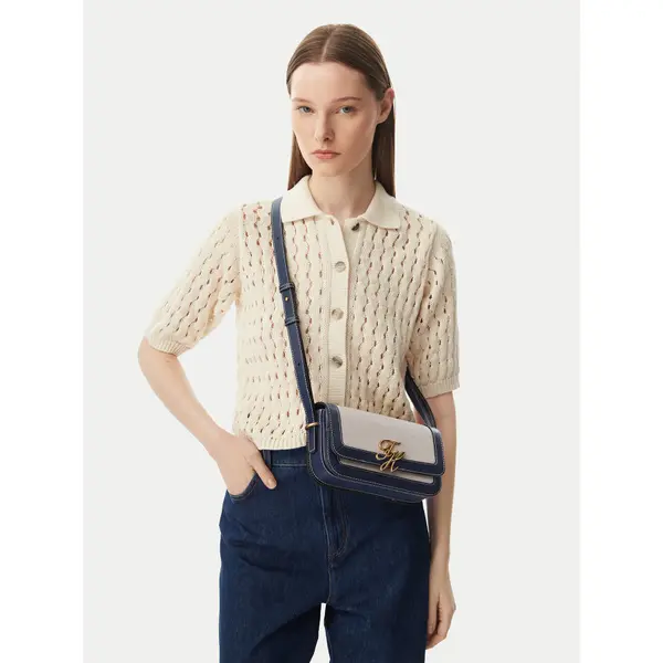 Tommy Hilfiger Torbica Tommy Hilfiger Th Script Flap Crossover Canvas AW0AW18737 Krem