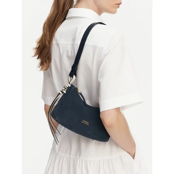 Tommy Hilfiger Torbica Tommy Hilfiger Th Statement Mini Should Bag Sue AW0AW18823 Smeđa
