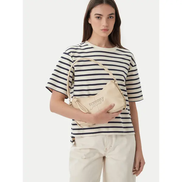 Tommy Jeans Torbica Tommy Jeans Metal Logo Shoulder Bag AW0AW18468 Bijela