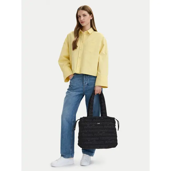 Tommy Jeans Torbica Tommy Jeans Tjw Icon Nylon Tote Aop AW0AW18649 Crna