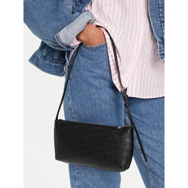 Tommy Jeans Torbica Tommy Jeans Tjw Must Aop Shoulder Bag AW0AW17867 Crna
