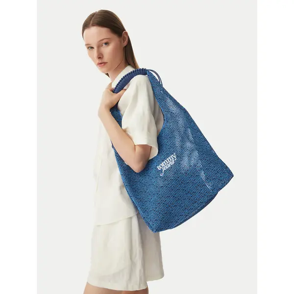 Tommy Jeans Torbica Tommy Jeans Tjw Summer Crochet Hobo AW0AW18778 Plava