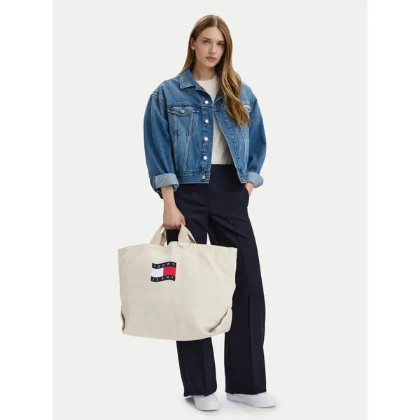 Tommy Jeans Torbica Tommy Jeans Tjw Wave Flag Med Tote AW0AW18466 Bež