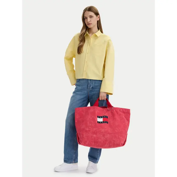 Tommy Jeans Torbica Tommy Jeans Tjw Wave Flag Med Tote AW0AW18466 Koraljna