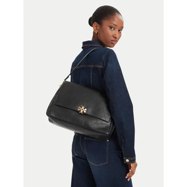 TORY BURCH Torbica Tory Burch Charlie Quilted Large Shoulder Bag 185805 Crna