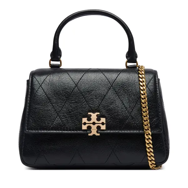 TORY BURCH Torbica Tory Burch Charlie Quilted Mini Top Handle Chain Wallet 186032 Crna