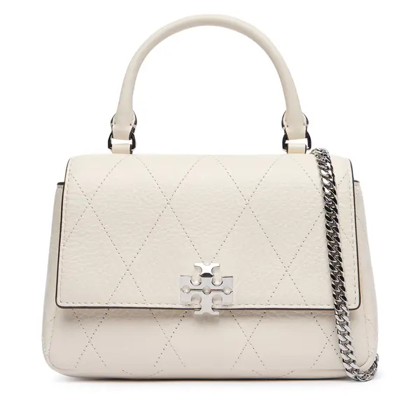 TORY BURCH Torbica Tory Burch Charlie Quilted Mini Top Handle Chain Wallet 186032 Krem