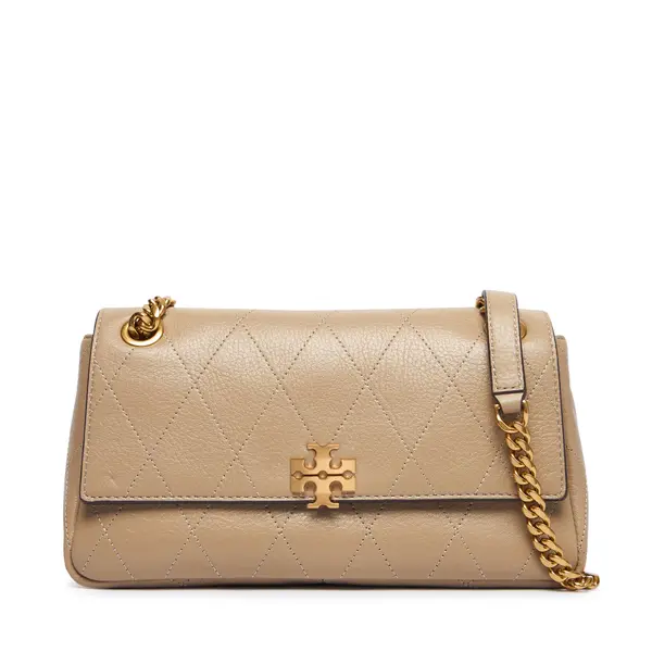 TORY BURCH Torbica Tory Burch Charlie Quilted Small Shoulder Bag 185829 Krem