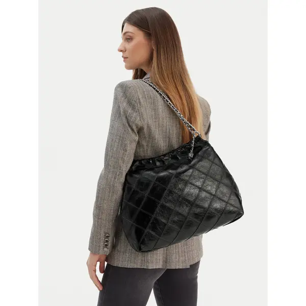 TORY BURCH Torbica Tory Burch Fleming Soft Distressed Hobo Bag 165170 Crna