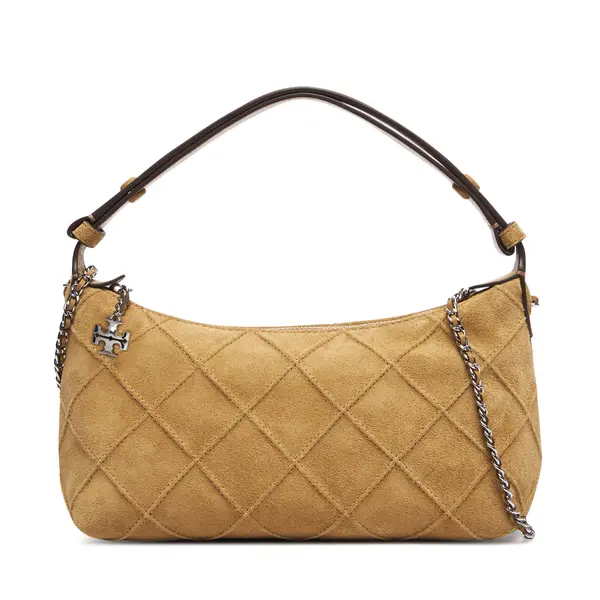 TORY BURCH Torbica Tory Burch Fleming Suede Pochette 185797 Krem