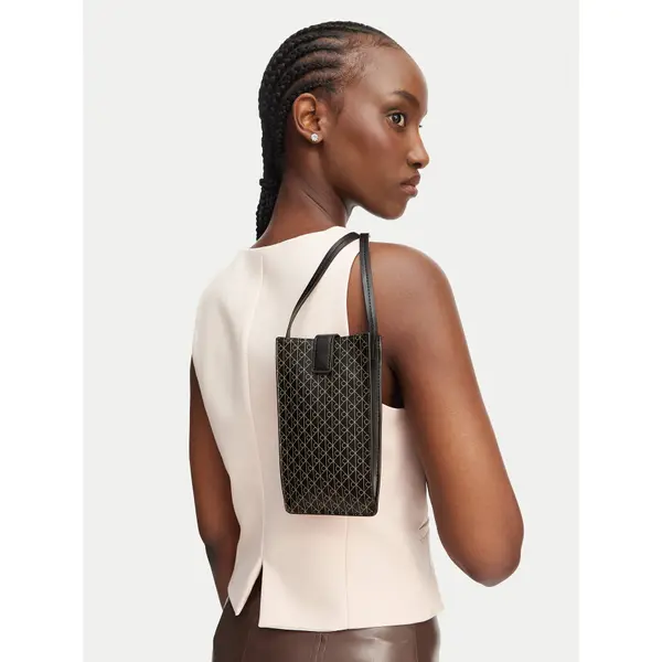 Calvin Klein Torbica za telefon Calvin Klein Emblem Aop Phone Crossbody LV04F1115G Crna