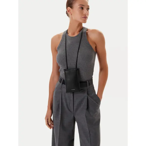 Calvin Klein Torbica za telefon Calvin Klein Foil Emboss Phone Crossbody LV04D1037G Crna