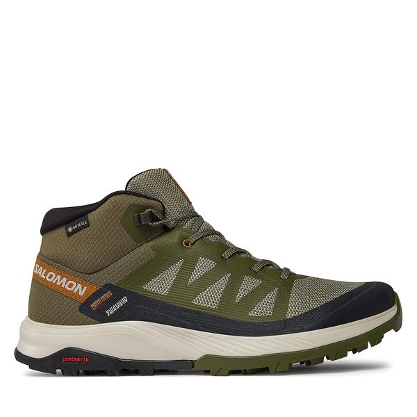 Salomon Trekking Salomon Outrise Mid GORE-TEX L47143600 Olive Night/Rainy Day/Sugar Almond