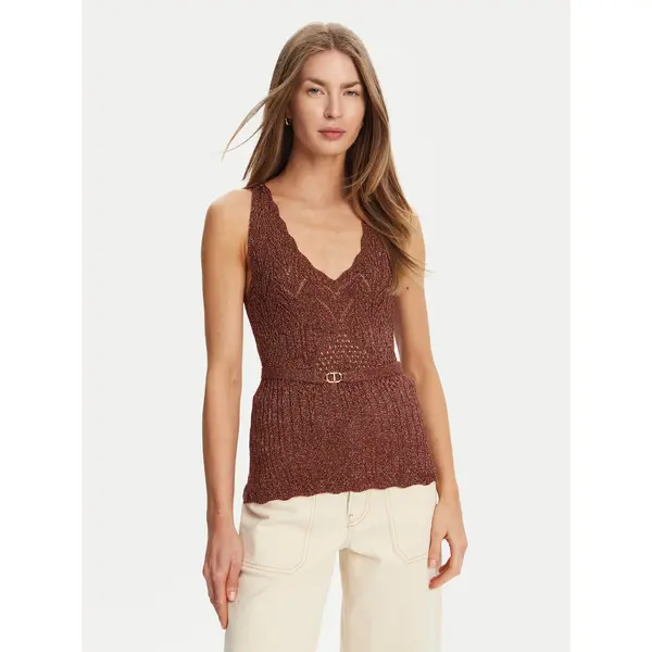 TWINSET TWINSET Top 251TT3195 Smeđa Slim Fit