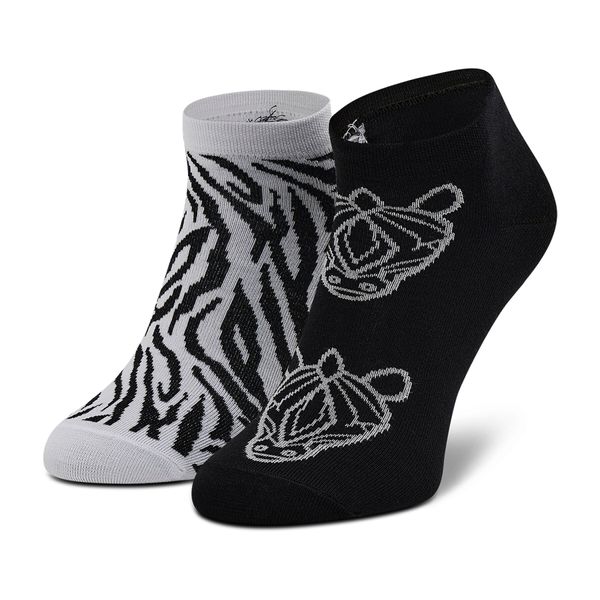 Cup of Sox Unisex niske čarape Cup of Sox Zabra W Bambusie Dla Ciebie Dzikusie Crna