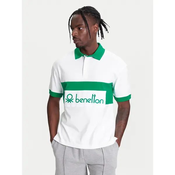 United Colors of Benetton United Colors Of Benetton Polo 3MCYU301U Bijela Regular Fit