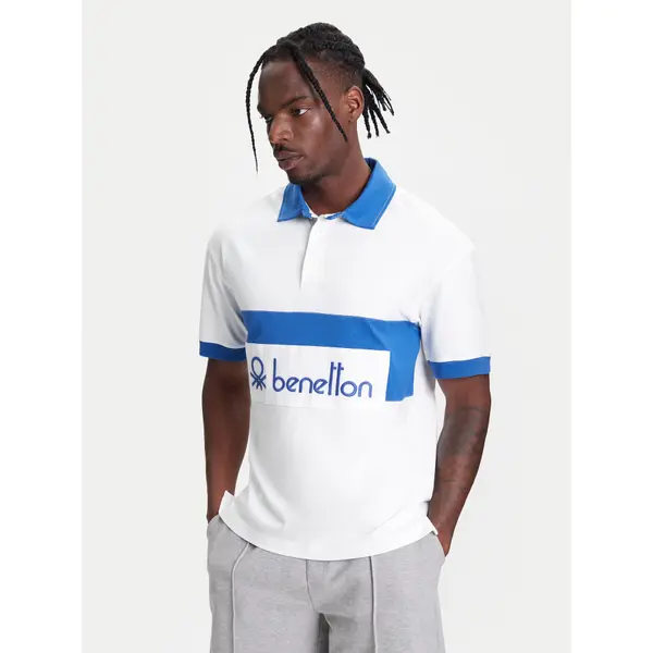 United Colors of Benetton United Colors Of Benetton Polo 3MCYU301U Bijela Regular Fit