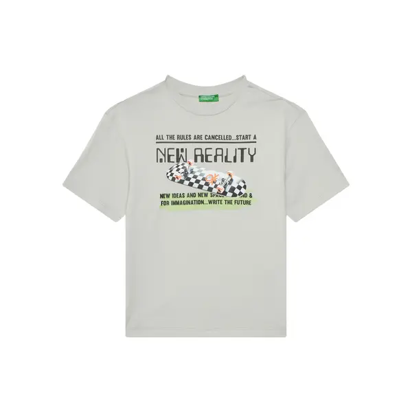 United Colors of Benetton United Colors Of Benetton T-shirt 35RYC10NC Siva Regular Fit