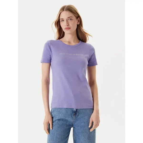 United Colors of Benetton United Colors Of Benetton T-shirt 3GA2E16A2 Ljubičasta Regular Fit