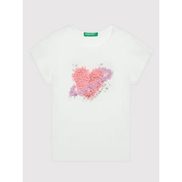United Colors of Benetton United Colors Of Benetton T-shirt 3I1XG101W Bijela Regular Fit