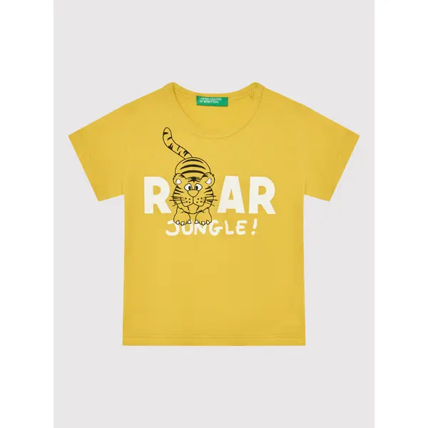 United Colors of Benetton United Colors Of Benetton T-shirt 3I1XG102Z Žuta Regular Fit