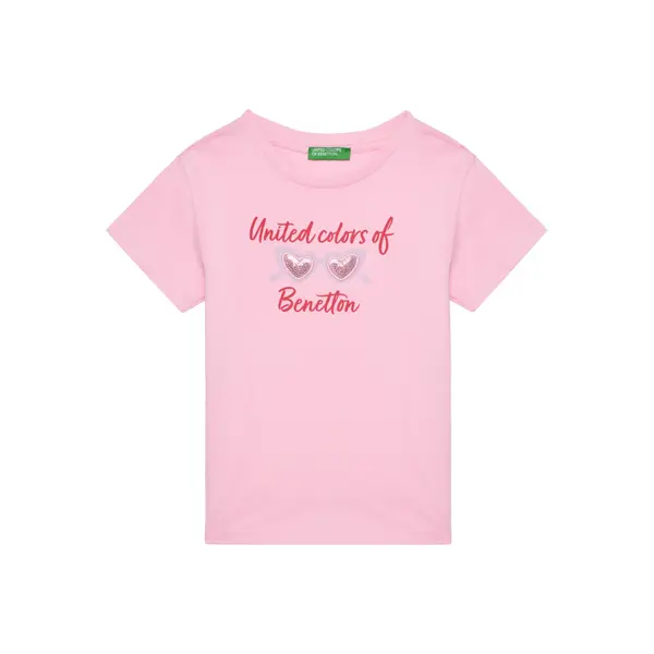 United Colors of Benetton United Colors Of Benetton T-shirt 3I1XG10JB Ružičasta Regular Fit