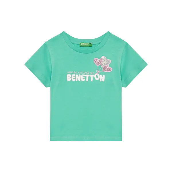 United Colors of Benetton United Colors Of Benetton T-shirt 3I1XG10JB Zelena Regular Fit