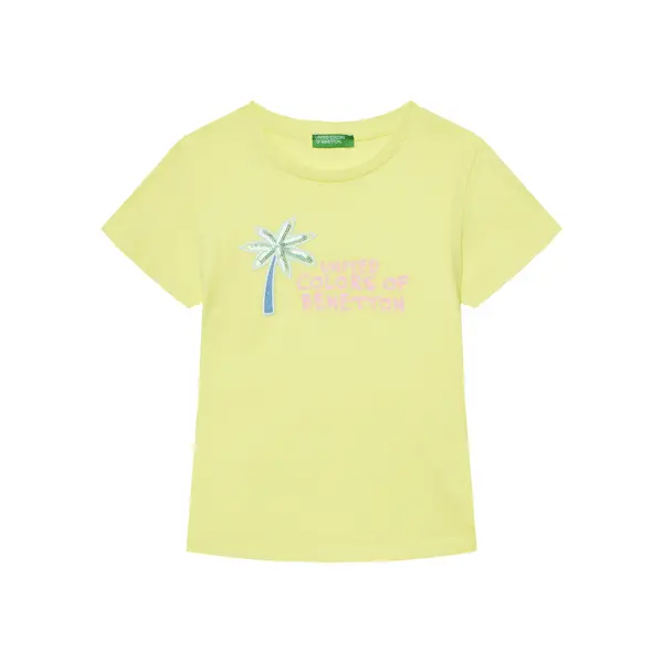 United Colors of Benetton United Colors Of Benetton T-shirt 3I1XG10JB Žuta Regular Fit