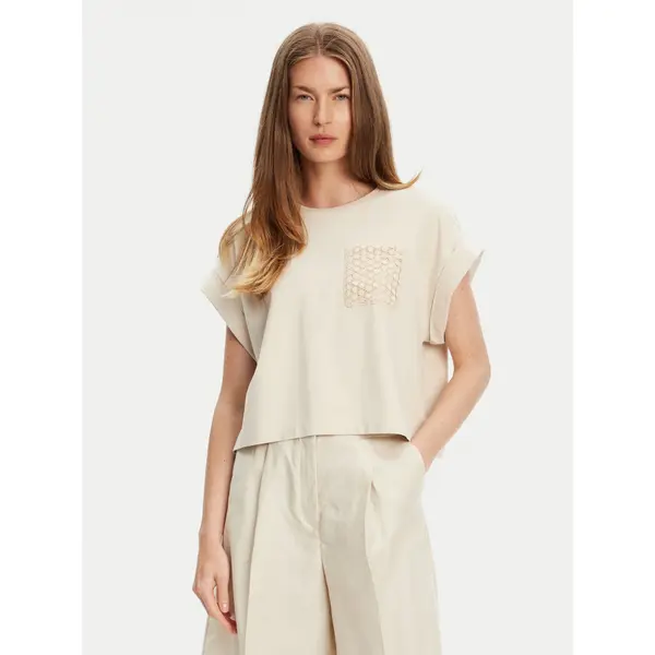United Colors of Benetton United Colors Of Benetton T-shirt 3IFVD10AF Bež Boxy Fit