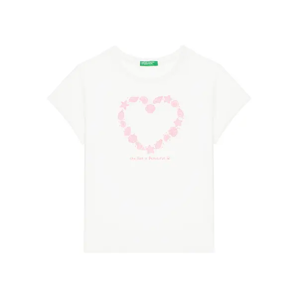 United Colors of Benetton United Colors Of Benetton T-shirt 3JERG10J3 Bijela Regular Fit
