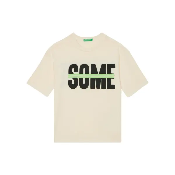 United Colors of Benetton United Colors Of Benetton T-shirt 3PCMC10N7 Écru Regular Fit