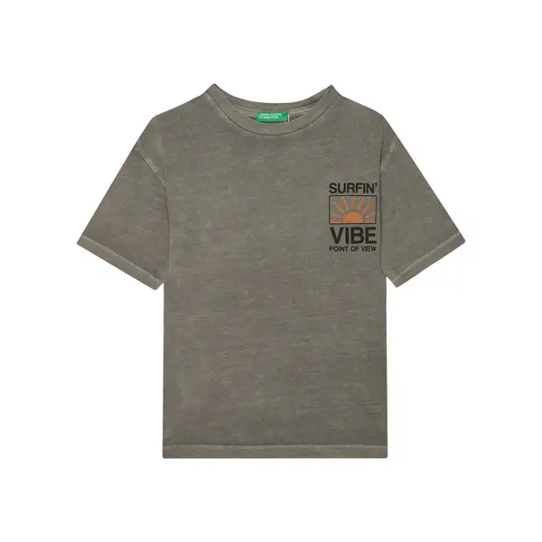 United Colors of Benetton United Colors Of Benetton T-shirt 3PCMC10N7 Siva Regular Fit