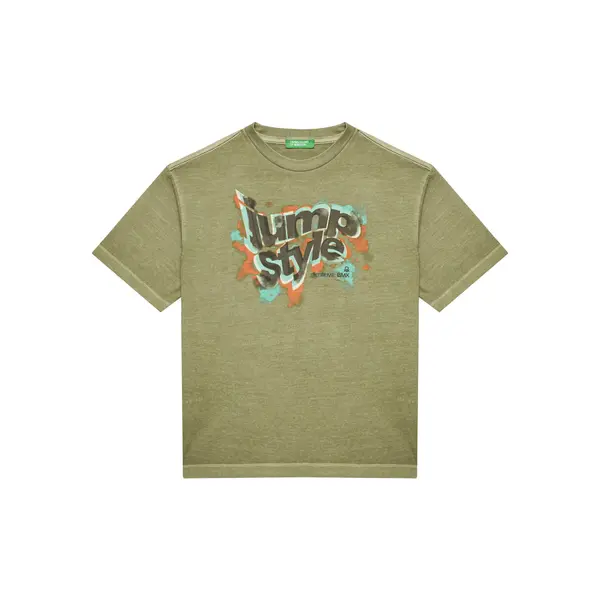 United Colors of Benetton United Colors Of Benetton T-shirt 3PCMC10N7 Zelena Regular Fit
