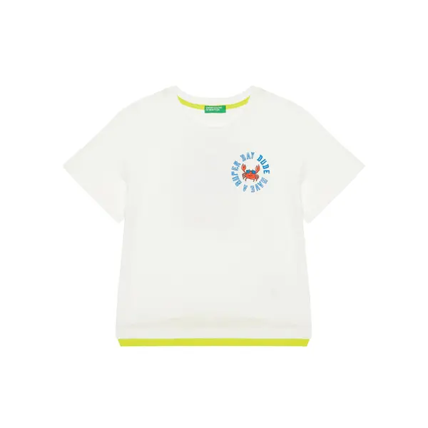 United Colors of Benetton United Colors Of Benetton T-shirt 3SLUG10JF Écru Regular Fit