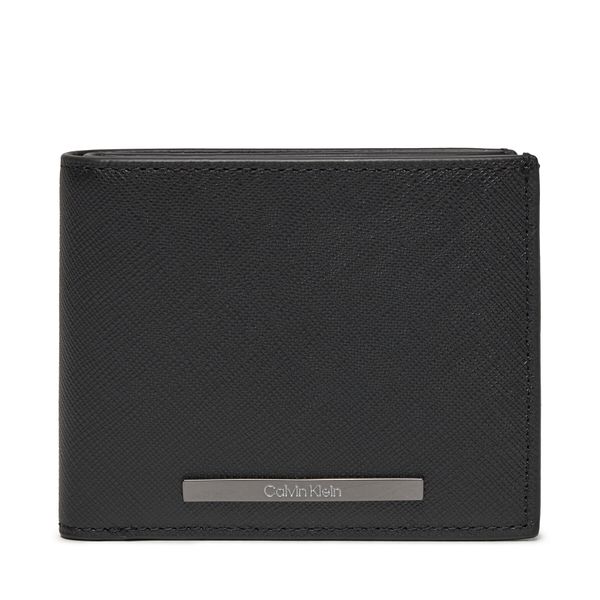 Calvin Klein Veliki muški novčanik Calvin Klein Modern Bar Bifold 5Cc W/Coin K50K511675 Ck Black Saffiano BEH