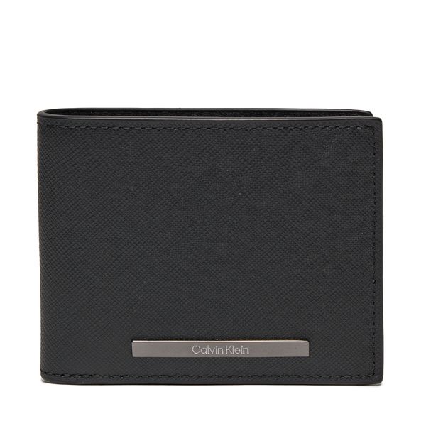 Calvin Klein Veliki muški novčanik Calvin Klein Modern Bar Bifold 6Cc W/Bill K50K511672 Ck Black Saffiano BEH