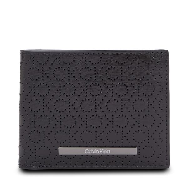 Calvin Klein Veliki muški novčanik Calvin Klein Modern Bar Bifold 6Cc W/Bill K50K511834 Ck Mono Perf Black 0GK