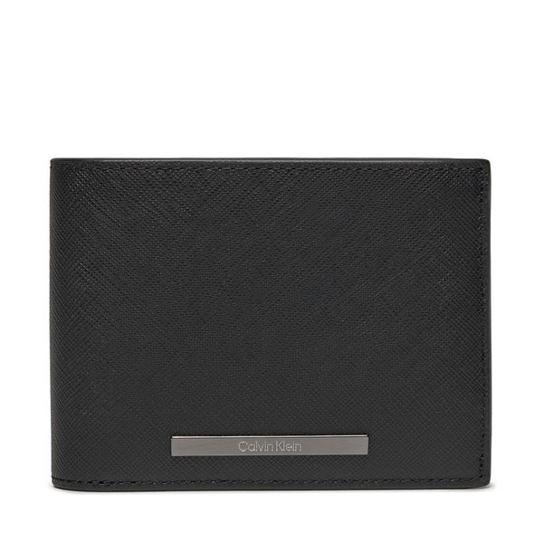 Calvin Klein Veliki muški novčanik Calvin Klein Modern Bar Trifold 10Cc W/Coin K50K511700 Ck Black Saffiano BEH