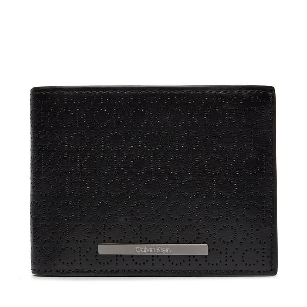 Calvin Klein Veliki muški novčanik Calvin Klein Modern Bar Trifold 10Cc W/Coin K50K511833 Ck Mono Perf Black 0GK