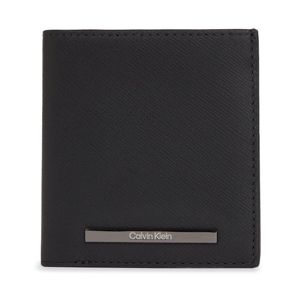 Calvin Klein Veliki muški novčanik Calvin Klein Modern Bar Trifold 6Cc W/Coin K50K511836 Ck Black Saffiano BEH