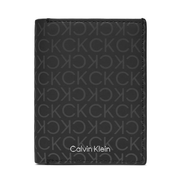 Calvin Klein Veliki muški novčanik Calvin Klein Rubberized Trifold 6Cc W/Detach K50K511379 Uv Mono Black 0GL