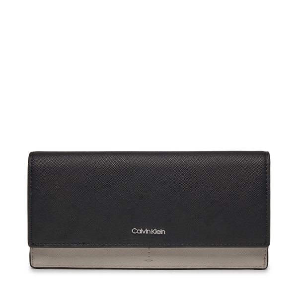 Calvin Klein Veliki ženski novčanik Calvin Klein Business Large Trifold_Saffiano K60K611700 Ck Black/Sand Pebble BEH
