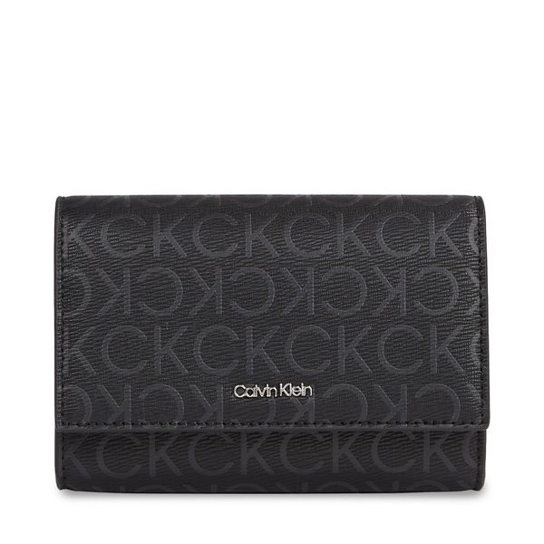 Calvin Klein Veliki ženski novčanik Calvin Klein Ck Must Bifold/Cardhldr_Epi Mono K60K611775 Black Epi Mono 0GJ